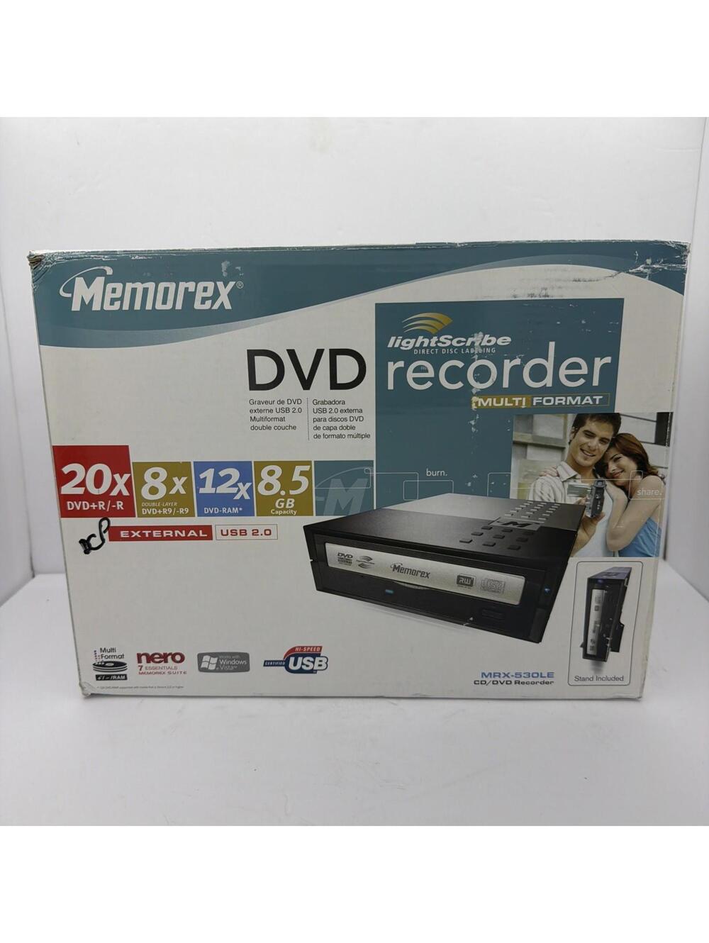 MEMOREX MRX-530LE DVD LIGHTSCRIBE RECORDER OPENED BOX BUT NEVER USED